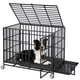 thumbnail image 1 of Yeshouse Jaula para perros a prueba de fugas, de metal resistente, con 3 puertas y bandeja extraíble, y ruedas con bloqueo para perros grandes y medianos con alta ansiedad, 1 of 8