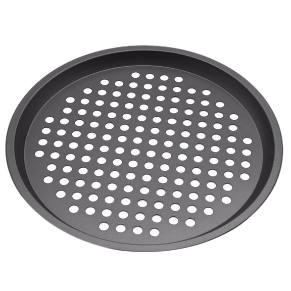 Waroomhouse Pizza Pan Non-stick Coating Heat Resistant Circular Punching 12 Inch Oven Safe Pizza Pan Mold Toasting Pan Kitchen Supplies