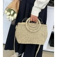 thumbnail image 2 of Kukuzhu Handmade Woven Straw Handbag Women Summer Trendy Beach Travel Tote Bag Purse, 2 of 5