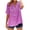 Purple#3, variant on Women's Floral Embroidered V-Neck Short Sleeve Top, Linen Look Crinkle Cotton Button Down Casual Blouse Loose Fit T-Shirt S-2XL