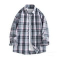 thumbnail image 2 of YOIAVAIOY Men's Long Sleeve Plaid Shirts Business Regular Fit Button Down Shirts Casual Office Shirt Jackets Blue M, 2 of 6