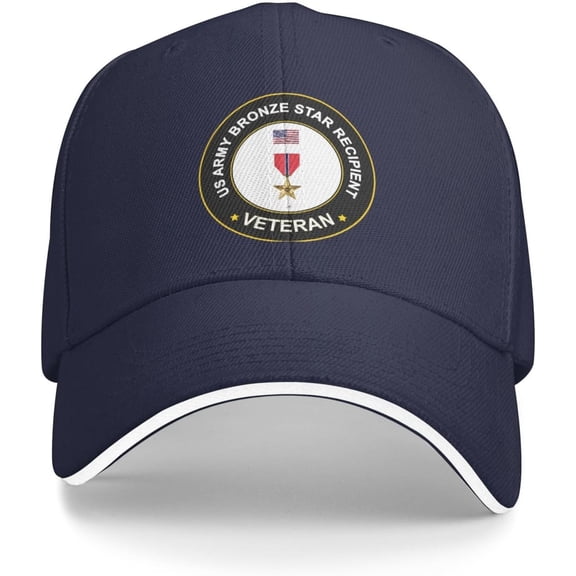 US Army Bronze Star Medal Recipient Veteran Baseball Cap Outdoor Trucker Hats Adjustable Custom