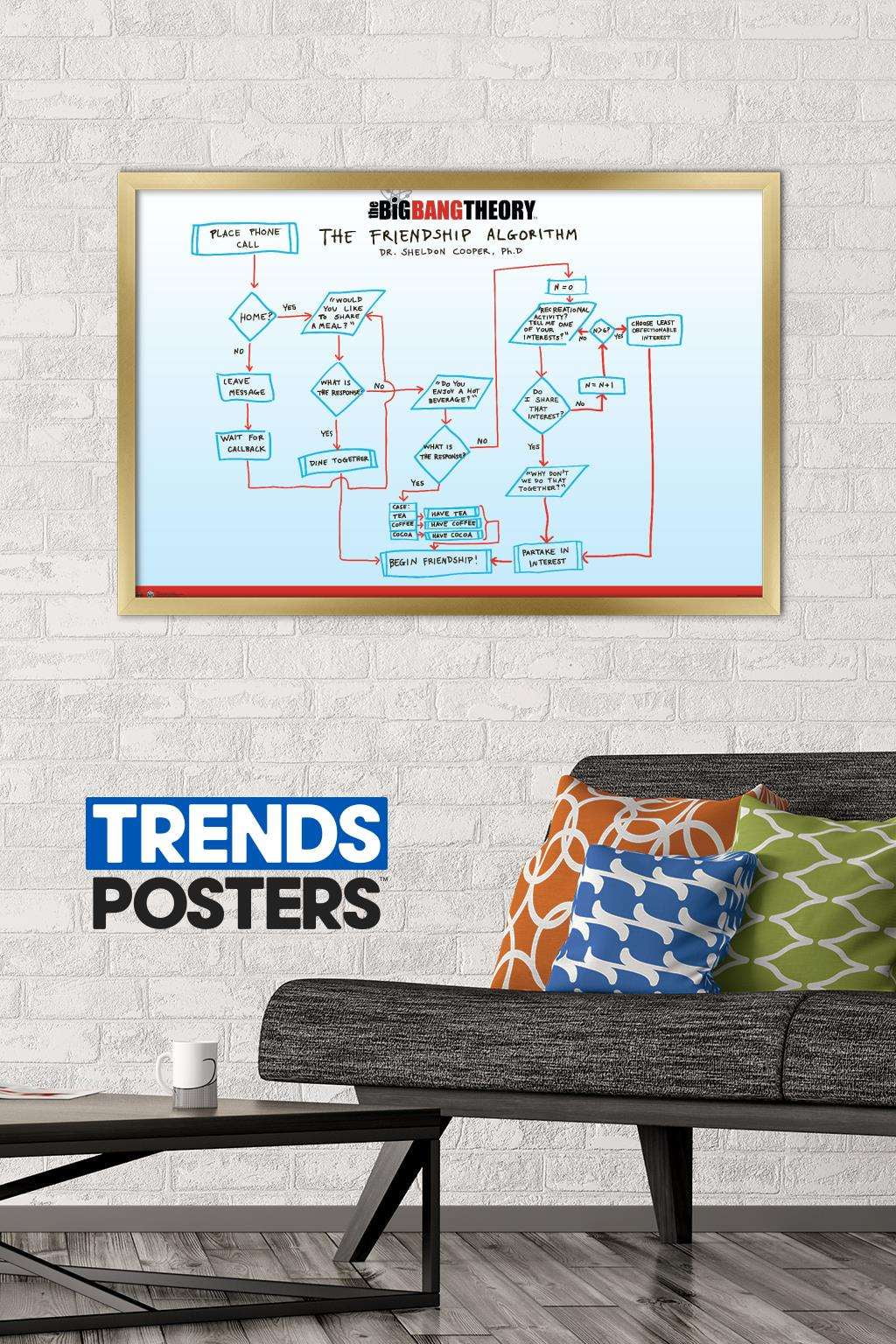 The Big Bang Theory - Friendship Wall Poster, 22.375" x 34", Framed