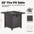 thumbnail image 2 of FOOWIN 28" Propane Fire Pit Table, 2 in 1 Outdoor Square Gas Fire Pit with Lid, 50,000 BTU Auto-Ignition, Durable Steel for Patio & Backyard, 2 of 6