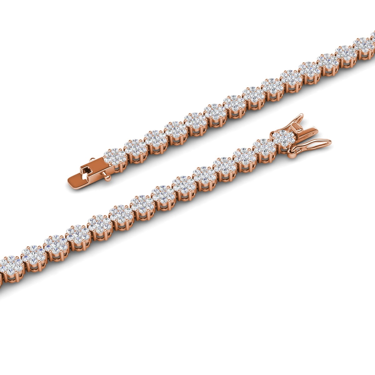 Cate & Chloe Ally 18k Rose Gold Plated Tennis Bracelet with Simulated Diamonds Gift for Women