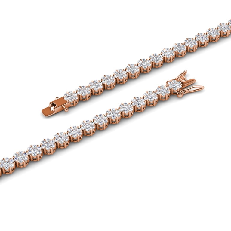 Cate & Chloe Ally 18K Rose Gold Tennis Bracelet with Simulated Diamonds photo 5