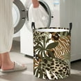 thumbnail image 5 of ZICANCN Laundry Basket Organizer, Teal Leopard Leaf Collapsible Hamper for Bathroom Bedroom Laundry Room, Small Size, 5 of 7