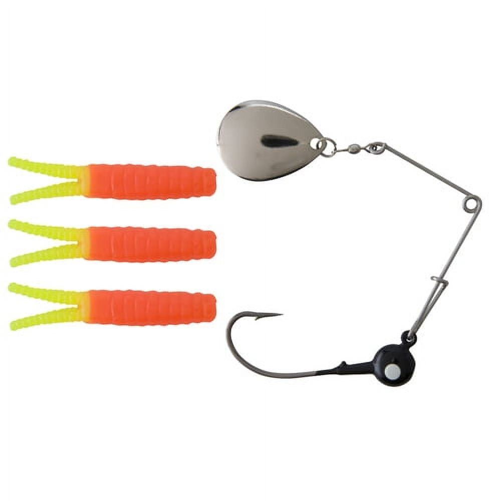 (2 pack) Johnson Original Beetle Spin Fishing Lure, Fire Orange Chartreuse, 1.5 in