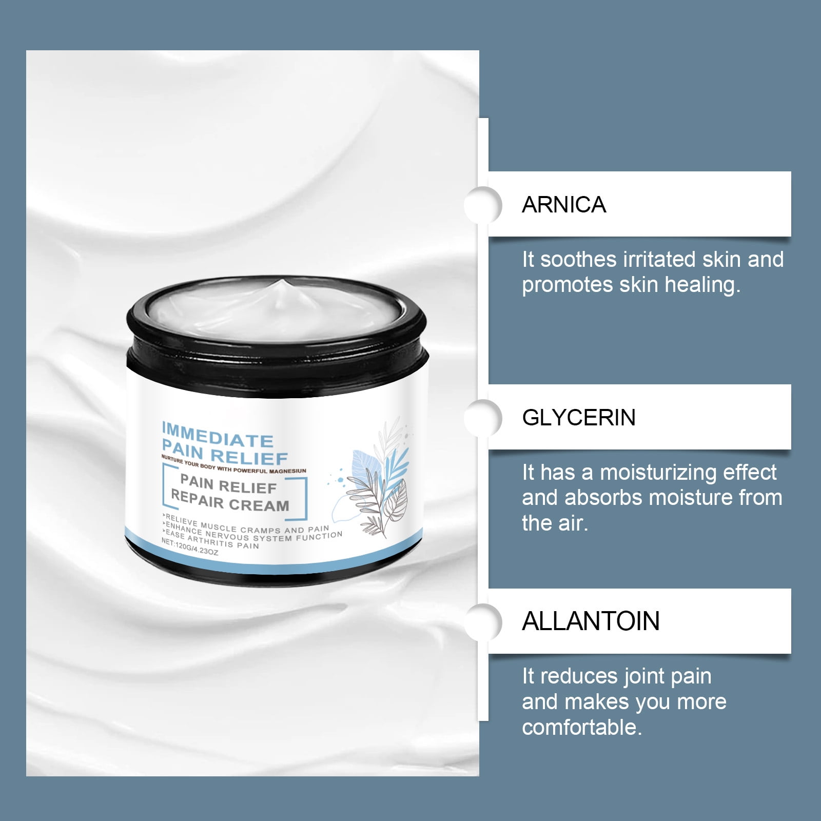 Alvantor Joint Nourishing Soothing Cream with Arnica & Vitamin K2 for Lumbar and Knee Pain Relief, 4.23oz