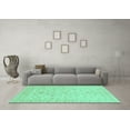 thumbnail image 3 of Ahgly Company Machine Washable Indoor Rectangle Oriental Turquoise Blue Traditional Area Rugs, 5' x 7', 3 of 4