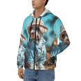 thumbnail image 3 of Wukai Stylish Dog in Denim Outfit Print Men's Zip-Up Hoodie,Fleece Full-Zip Hoodie for Men, Hooded Sweatshirt-X-Large, 3 of 5