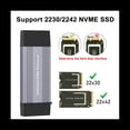 thumbnail image 4 of NVME SSD Case M2 Adaptador NVME Carcasa Externa PCIE NVME M/M+B Llave una USB 3.1 10Gbps Compatible con 2230 2242 M.2 SSD Box, 4 of 5