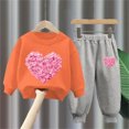 thumbnail image 2 of FINALGANG Valentine's Day Boys Kids Heart Prints Tracksuit Long Sleeve Crewneck Relaxed Fit Pullover Elastic Waisted Joggers For Daily Outdoor Wear Soft Outfit, 2 of 3