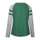 thumbnail image 1 of Camisa de manga larga tejida con mangas raglán de colores contrastantes con cuello en V para mujer Fridja  czfsfas5307, 1 of 7