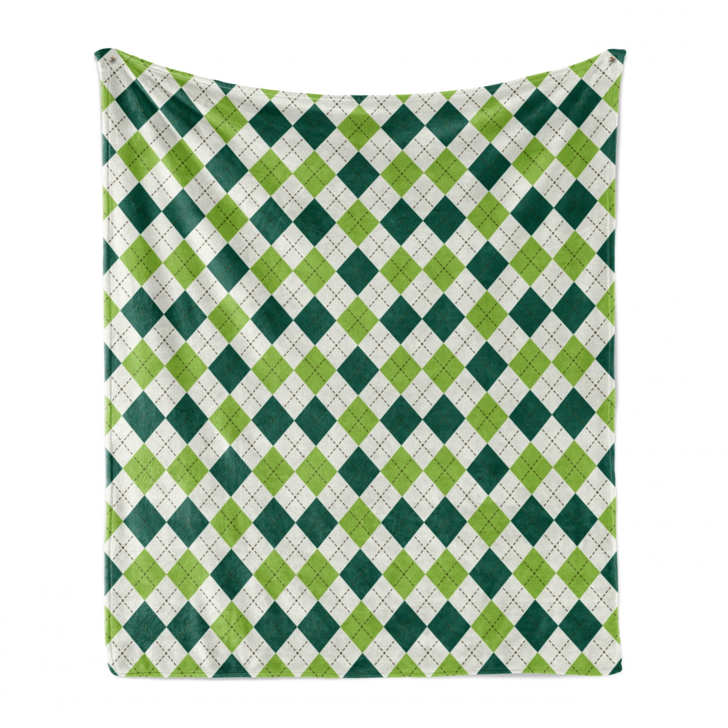 Cozy Plush for Indoor and Outdoor Use Ambesonne Geometric Soft Flannel Fleece Throw Blanket Pale Green Dark Teal Pattern of Circles and Triangles 50 x 60 