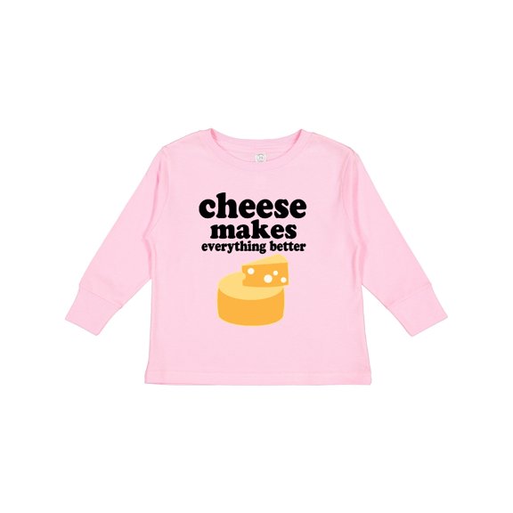 Inktastic Cheese Makes Everything Better Boys or Girls Long Sleeve Toddler T-Shirt
