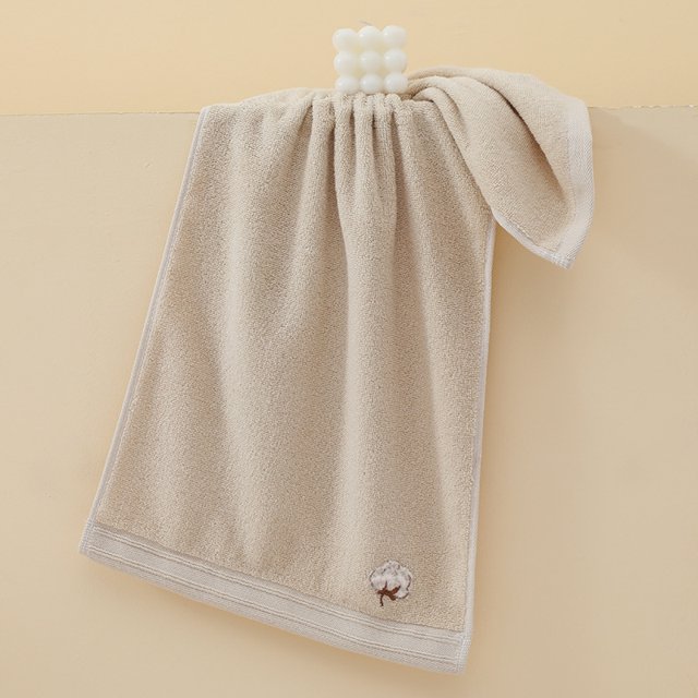 Nvzi 1 toalla de mano de algodón puro para baño, toalla de mano suave y supersuave de algodón, muy absorbente, ideal para ducha, piscina, spa, gimnasio o uso diario. Medidas: 34 x 75 cm (marrón).