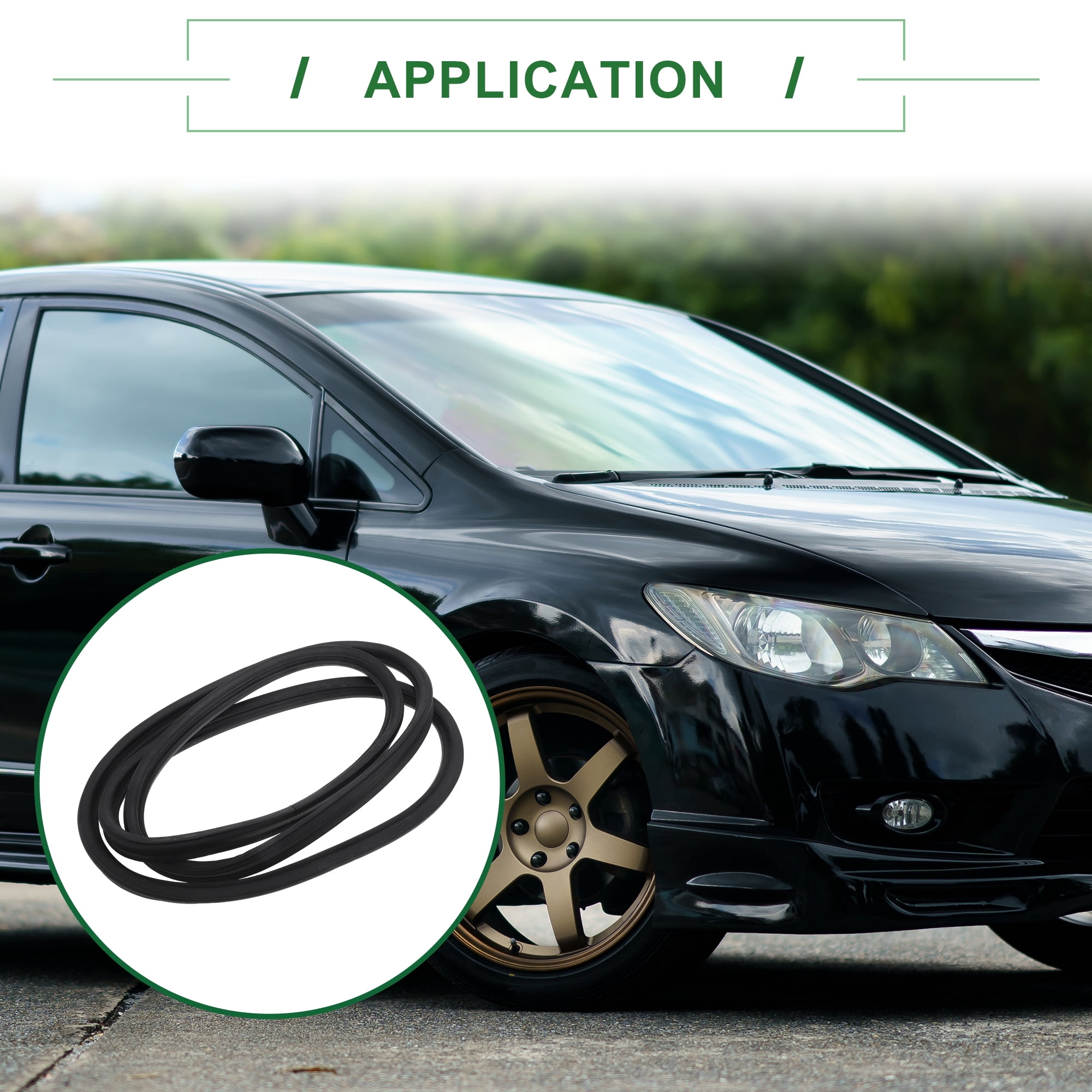 Unique Bargains Rear Trunk Lid Seal Gasket for Honda Civic FD 2006-2011 Rubber Black