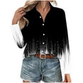 thumbnail image 4 of Blouses for Women Plus Size Casual Button Down Shirts Long Sleeve Loose Fit Comfort Color Block Shirt Fall Casual Outfits Tops, 4 of 6