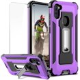 thumbnail image 1 of for Samsung A11 Case Rugged Military Dual Layer Heavy Duty Galaxy A11 Case with Screen Protector TPU Bumper Full Protection Metal Kickstand Shockproof Case for Samsung Galaxy A11,Purple, 1 of 7