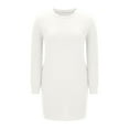 thumbnail image 6 of Neewe Women's Casual Plain Simple Long Sleeve T-Shirt Loose Dress, 6 of 7