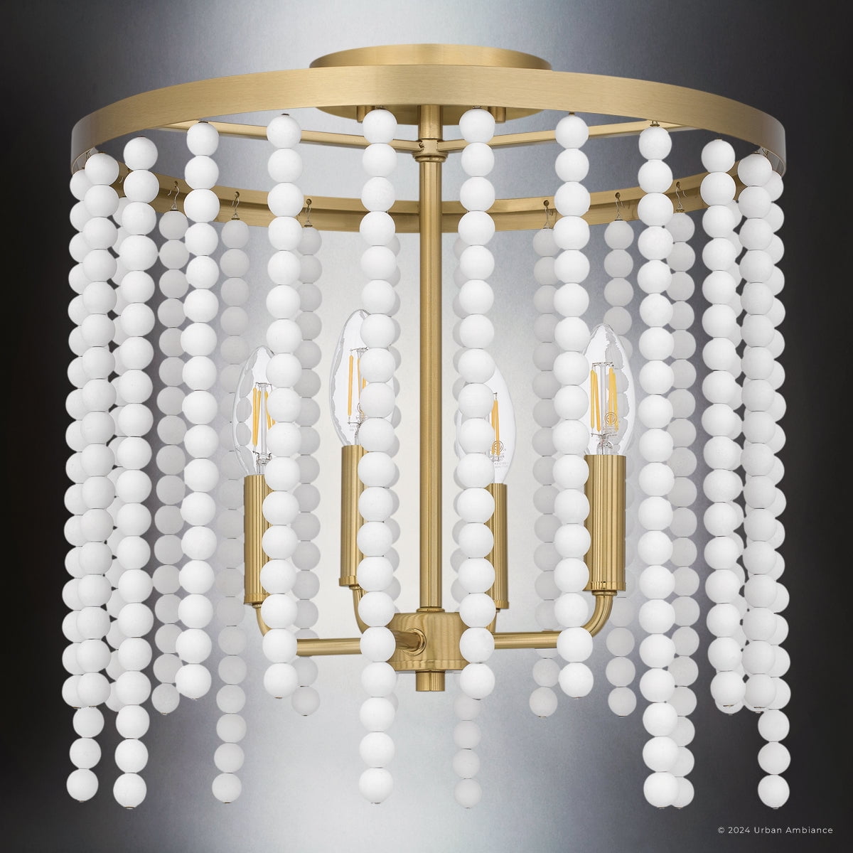 Luxury Contemporary Ceiling Light, Aged Brass, UQL5220