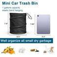 thumbnail image 5 of Car Trash Can, 2 Packs Mini Collapsible Pop-up Car Garbage Can, Waterproof Hanging Car Trash Bag with Velcro, Car Trash Bin, Black, 5 of 5