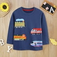 thumbnail image 2 of Tfken Toddler Boys Sweatshirt Fashion Crew Neck Car Print Pullover Shirts Fall Blue Tops Size 3-4 Years, 2 of 6