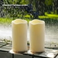 thumbnail image 3 of 2 Pack Outdoor Plastic flameless Candles with Remote Control and Timer, LED Flickering Battery Operated Electric Pillar Candles (D3 xH5.5) for Camping, Weddings, Home Decoration, 3 of 8