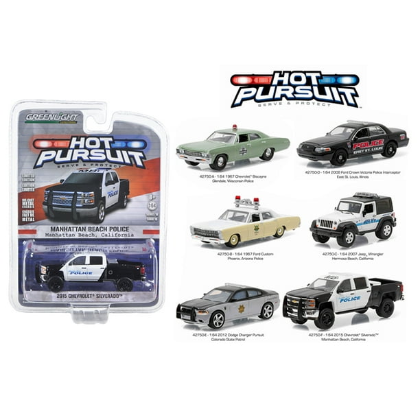Hot Pursuit Series 18, 6pc Diecast Car Set 1/64 Diecast Model Cars by Greenlight - Walmart.com
