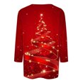 thumbnail image 4 of Womens T-shirts Xmas Tree Print Christmas Shirts 3/4 Sleeve Tops Round Neck Casual Trendy Holiday Graphic Tees (2XL, Red 03), 4 of 5