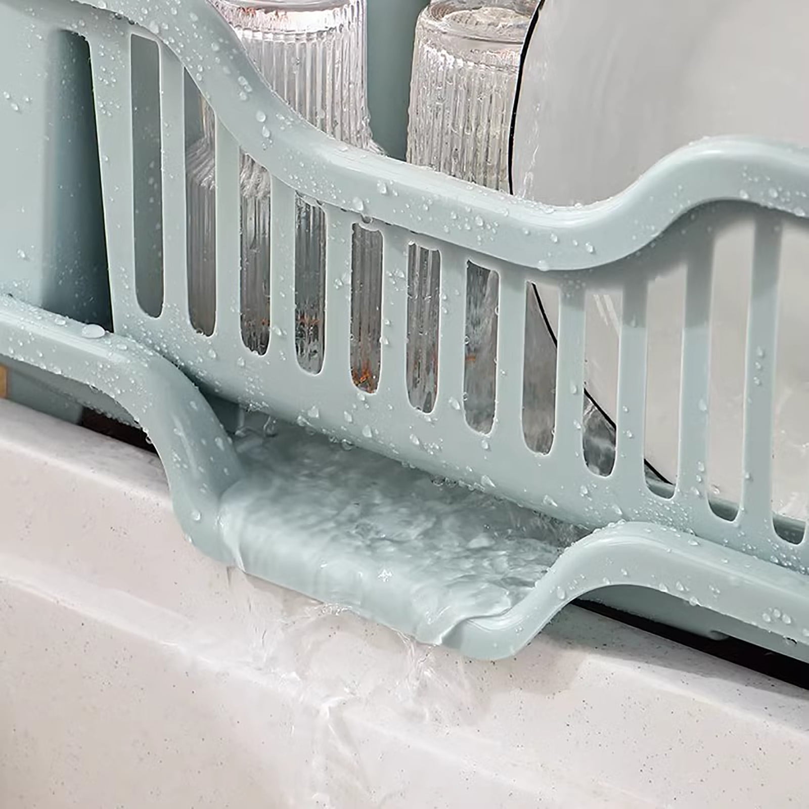AYktou Dish Drying Rack,Dish Racks for Kitchen Counter,Mini Dish Rack with Drainboard,Dish Drainer & Tray Kitchen Sink Organizer for Small Spaces,Apartments,Boats,and More