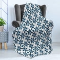 thumbnail image 4 of Blue and White Soft Flannel Fleece Throw Blanket, Traditional Portuguese Azulejo Tiles Pattern Illustration, Cozy Plush for Indoor and Outdoor Use, 60" x 80", Pale Blue Dark Blue, by Ambesonne, 4 of 5
