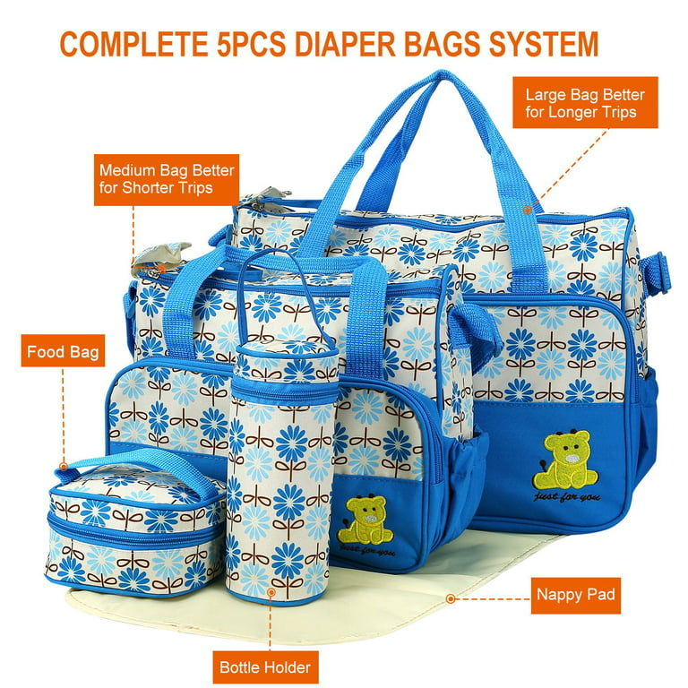 Diaper Bag Organizing Pouches (Set of 4) - Rainbow Diaper Bag Organizer Pouches - Baby Diaper Clutch Bag, Wet Bag, Mama Bag, Snacks Diaper Bag