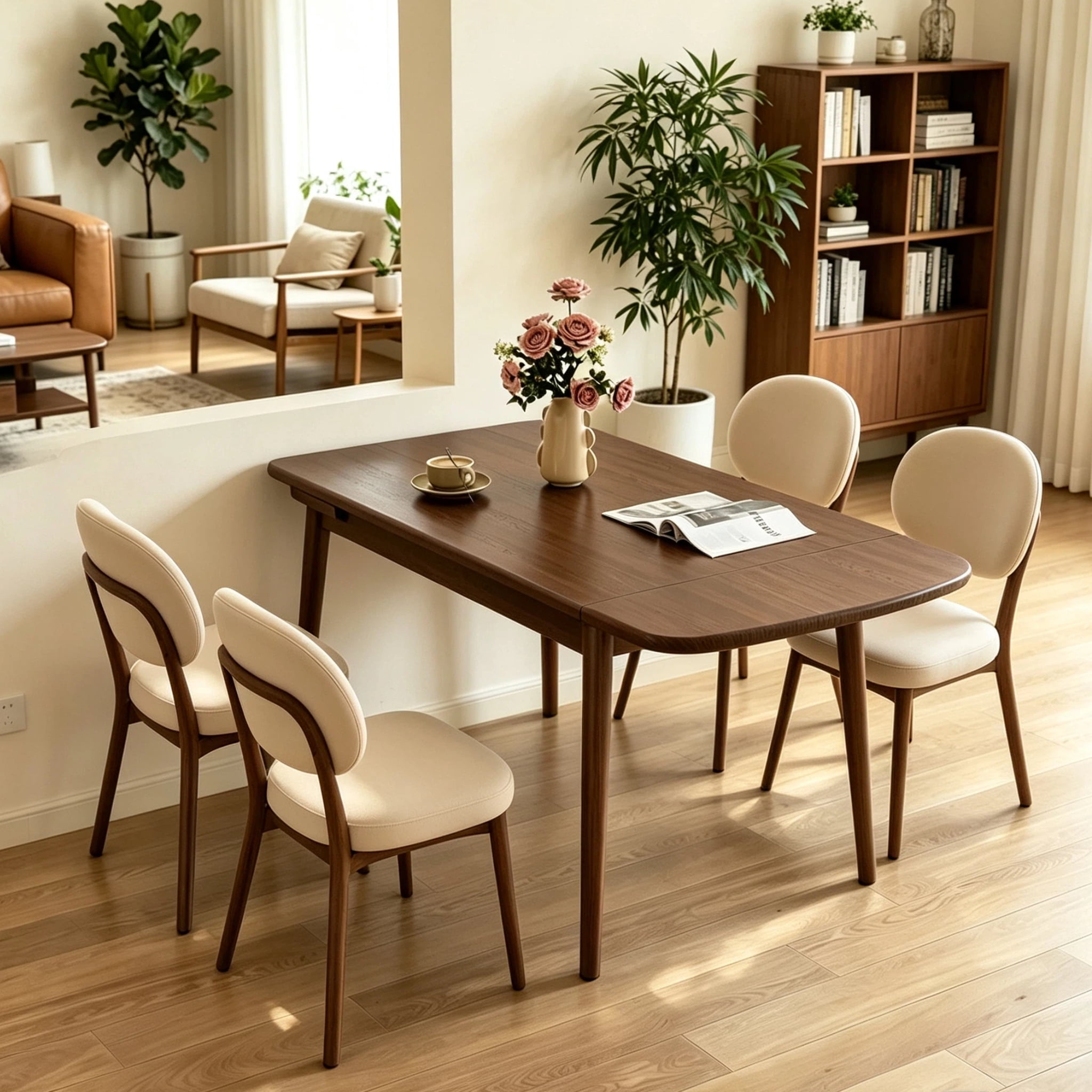 Solid Wood Extendable Dining Table Expandable Kitchen Table for 4-10 People 47.2"L-70.87"L Expandable Table for Dining Room, Kitchen, Living Room