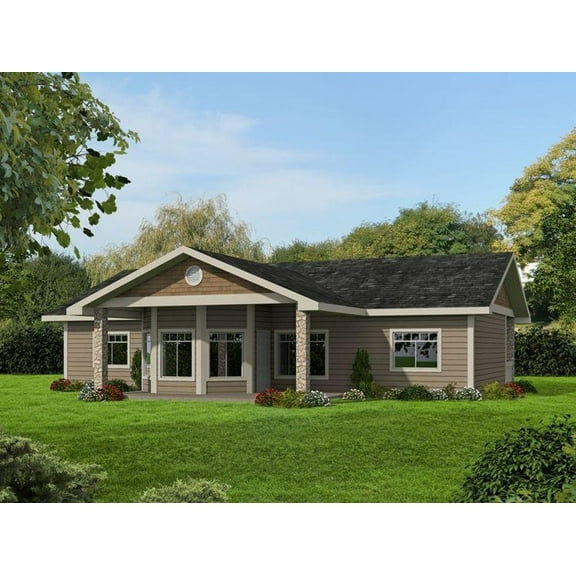 001-2188: Northwest Mountain 3 Bed, 2 Bath Luxury Home Plan, 1548 Sq Ft: Full Blueprints with License to Build by Home Plan Marketplace - Lesuto