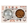 thumbnail image 1 of Tribal Pet Mat for Food and Water, Illustration of Aztec Culture Pattern Tribal Design Geometric Print, Non-Slip Rubber Mat for Dogs and Cats, 18" X 12", by Ambesonne, 1 of 1