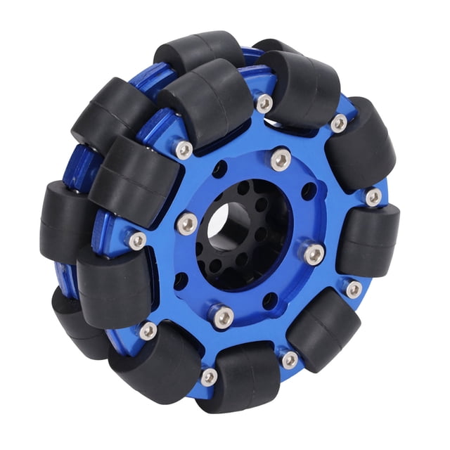 Roue Omnidirectionnelle, Roue Omnidirectionnelle en Mécanum de 4 Pouces, Composants de Voiture Robot Intelligente, Roues de Moyeu en Alliage d'Aluminium, Roulement à Billes, Kit d'Accessoires de Voiture Robot Intelligente, DIY