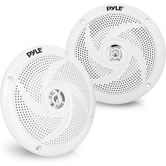 Pyle PLMRS5W - Waterproof Rated Marine Speakers, Low-Profile Slim Style Speaker Pair, 5.25''-inch (180 Watt)