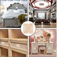 thumbnail image 2 of 4PCS 2.3Inch Square Wood Carved Applique Onlay Square Carving Decal Burlywood Unpainted Flower Door Cabinet Furniture Decoration, 2 of 7