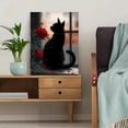 thumbnail image 5 of UXIEQU Black Cat Red Rose Silhouette Canvas Wall Art 15.75x11.81 Inches, 5 of 8