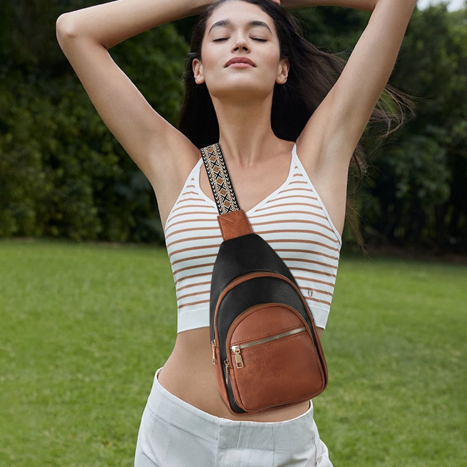 Falan Mule Sling Bag Crossbody Bags for Women Fanny Packs for Women Chest Bag for Work Shopping