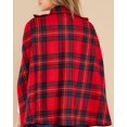 thumbnail image 2 of Women Plaid Cape Coat Stand Collar Double‑Breasted Sleeveless Poncho Jacket, 2 of 5
