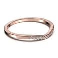 thumbnail image 3 of 0.15ct Petite Curved Diamond Moissanite 10K Rose GoldWedding Band, 3 of 4