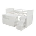 thumbnail image 2 of UWR-Nite Low Study Loft Bed with Portable Desk and Drawers, Solid Wood Twin-Size Low Loft Bed Frame with Storage Steps, Bedroom Furniture, 2 of 7