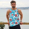 thumbnail image 6 of Gukieu Hawaiian Style Print Men's Quick Dry Fitness Vest, Round Neck Sleeveless Fitness Bodybuilding Top-XX-Large, 6 of 7