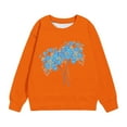 thumbnail image 3 of Jinhomg Orange Sweatshirt for Kids Cute Floral Printed Pullover Top Boys Girl Comfy Long Sleeve Holiday Tshirt Summer Saving Orange 2 Years, 3 of 4