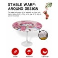 thumbnail image 2 of Round Tablecloth with Elastic Pink Snowman Christmas Tree Winter Snowflake Waterproof Stain-proof Table Cover Wipeable Fitted Table Cloths for 36"-44" Round Tables Dining Kitchen Indoor Outdoor Use, 2 of 6