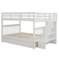 thumbnail image 3 of ARCTICSCORPION Full Over Full Bunk Bed with 4 Storage Stairway and 3 Drawers,Bunk Bed Frame with Guardrail and Headboard Footboard,Stairway Bunk Bed for Bedroom Dorm,Convertible Into 2 Beds,White, 3 of 7