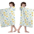thumbnail image 4 of Colorful Dinosaur and Tropical Pattern Hooded Bath Towel，50"x30" for Ages 3 To 12 Kids, Quick Dry Lightweight Soft Microfiber Hood Beach Towel Cover Up for Kids, 4 of 7